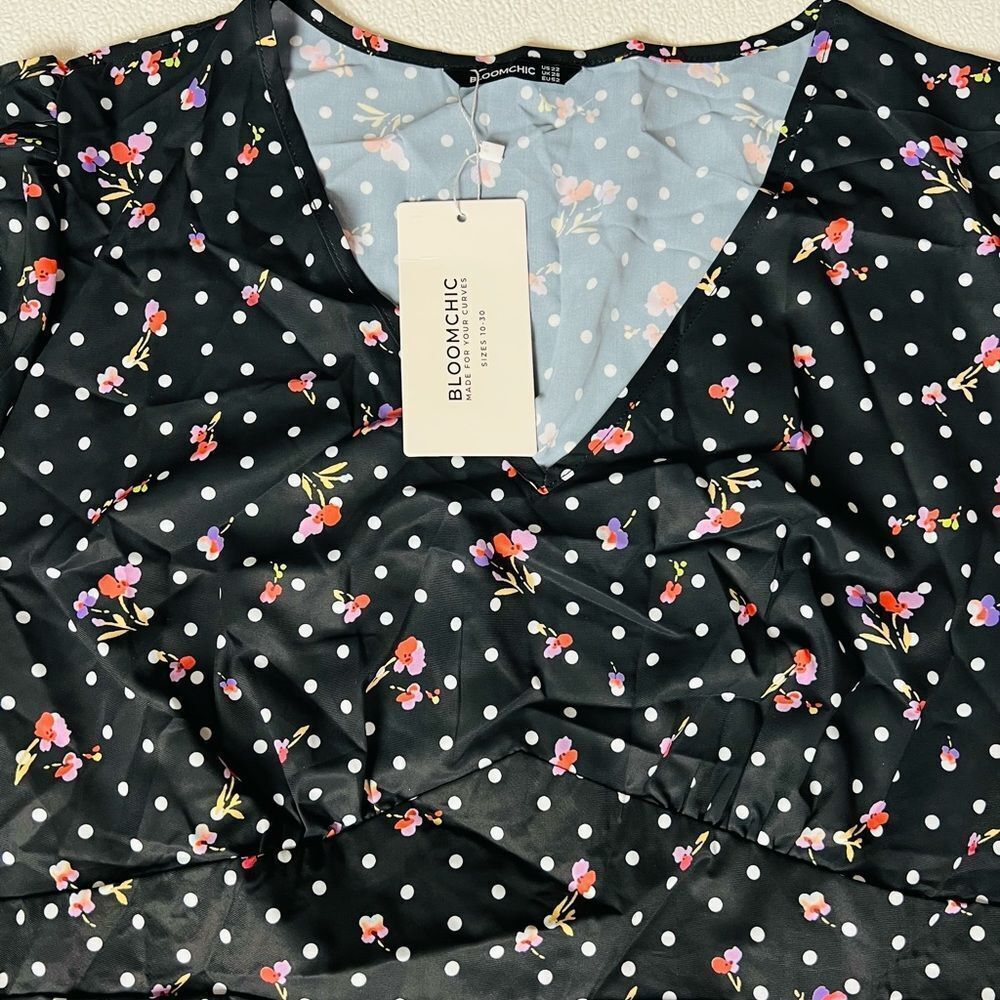 Bloomchic Floral Empire Waist Dress Black Size 22 NWT - Picture 8 of 12